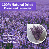 Dried Purple Lavender Flowers Bundle-Dried Preserved Lavender Bouquet 15-17" for Shower Weeding Home Vase Decor, Crafts, Aromatherapy, Fragrance, Fresh Silk Dry Live Plants, 50g(1.76oz) Glicrili