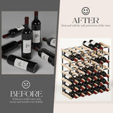Wooden Wine Rack Countertop- Stylish Wine Racks for Cabinets, Perfect for Organizing and Displaying Your Wine Collection, Durable & Space-Saving Wine Storage Solution(42 Bottles) Urban Deco
