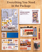 Rolife Book Nook Kit Sakura Wine Alley, 3D Wooden Puzzle Booknook for Bookshelf Decor, Japanese-Inspired Sakura Theme Creative DIY Miniature Dollhouse Kit, Crafts Gifts for Adults, Teens & Book Lovers Rolife