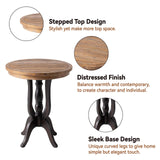 LONYKE Rustic Accent End Table, Farmhouse Side Table with Natural Top for Family, Dining or Living Room, Handcrafted Finish, Black LONYKE