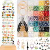 DoDoBeads 1910 Pcs Crystal Chip Beads Kit, Bracelet Making Kit for Adults, Earring Making Kit, Jewelry Making Supplies, Jewelry Starter Kit, Gemstone Beads for Jewelry Making, Natural Stone Beads DoDoBeads