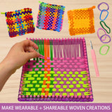 Weaving Loom for Kids and Adults, Arts and Crafts Potholder Loom Kit with 288 Colorful Loops, 2-in-1 Weaving Loom Kit for Girls Ages 5 6 7 8-12 13, DIY Weaving Kit Birthday Gifts for Beginners Bukicho
