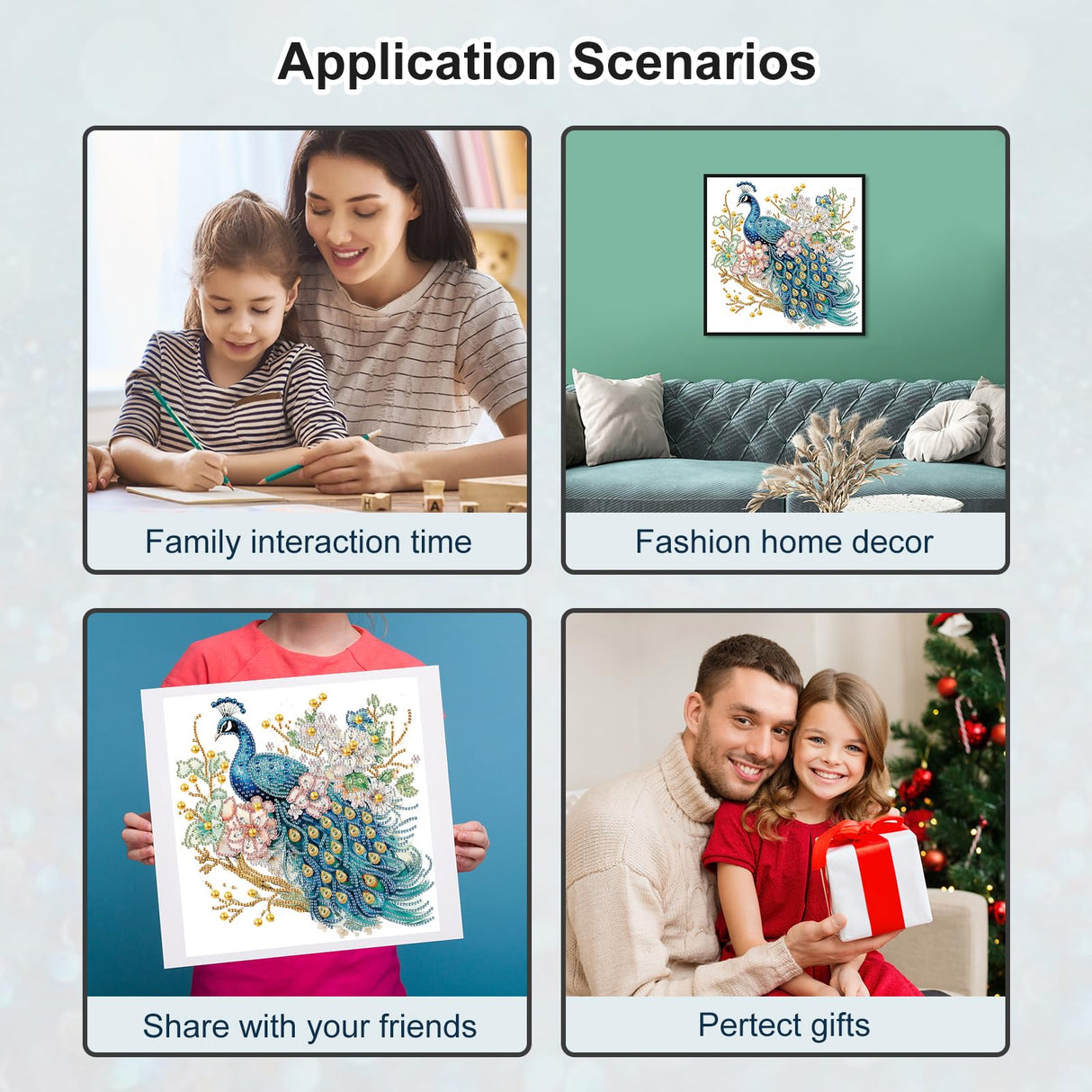 WSLWXSHM 5D Special Shape Diamond Art Kits for Beginners, Diamond Painting Kits for Adults Peacock, Crystal Rhinestones Diamond Painting for Home Wall Decoration Gift 12×12inch/30×30cm, Flower WSLWXSHM