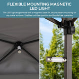 SUNJOY 5 x 8 ft. Grill Gazebo Pop Up Double Tiered Outdoor Gazebo Standing-Height Canopy with Magnetic LED Light, Adjustable Ceiling Height, for BBQ,Picnics, Outdoor Events, Gray Sunjoy