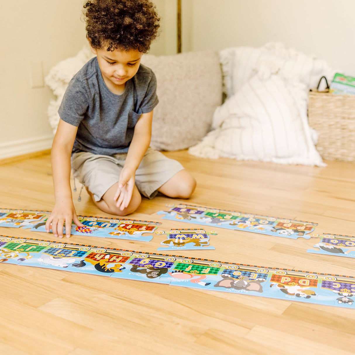 Melissa & Doug Alphabet Express Jumbo Jigsaw Floor Puzzle (27 pcs, 10 feet long) - FSC Certified Melissa & Doug
