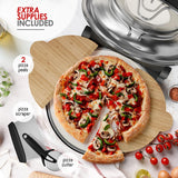 Eatex Electric Pizza Oven Indoor, 12 Inch Countertop Pizza Oven, Portable Stone Pizza Oven, Heats up to 790°F for Crispy Crust, Pizza Maker Machine for Home – Black EATEX