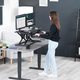 VIVO 36 inch Desk Converter, K Series, Height Adjustable Sit to Stand Riser, Dual Monitor and Laptop Workstation with Wide Keyboard Tray, Black, DESK-V036KB VIVO
