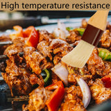 SWJLR 18.3" Removable Rubberwood Long Handle BBQ Mop 4 Pcs Pure Cotton Replacement Brush Heads 2 Pcs Food Grade Bristle BBQ Brush for Sauce Suitable for Grilling and Smoking Steaks SWJLR