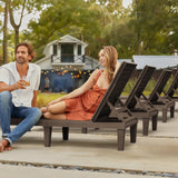 Homall Outdoor Lounge Chairs Set of 2, Quick Assembly & Waterproof Patio Chaise Lounge with Adjustable Backrest for Poolside, Beach, Garden (Deep Brown) Homall