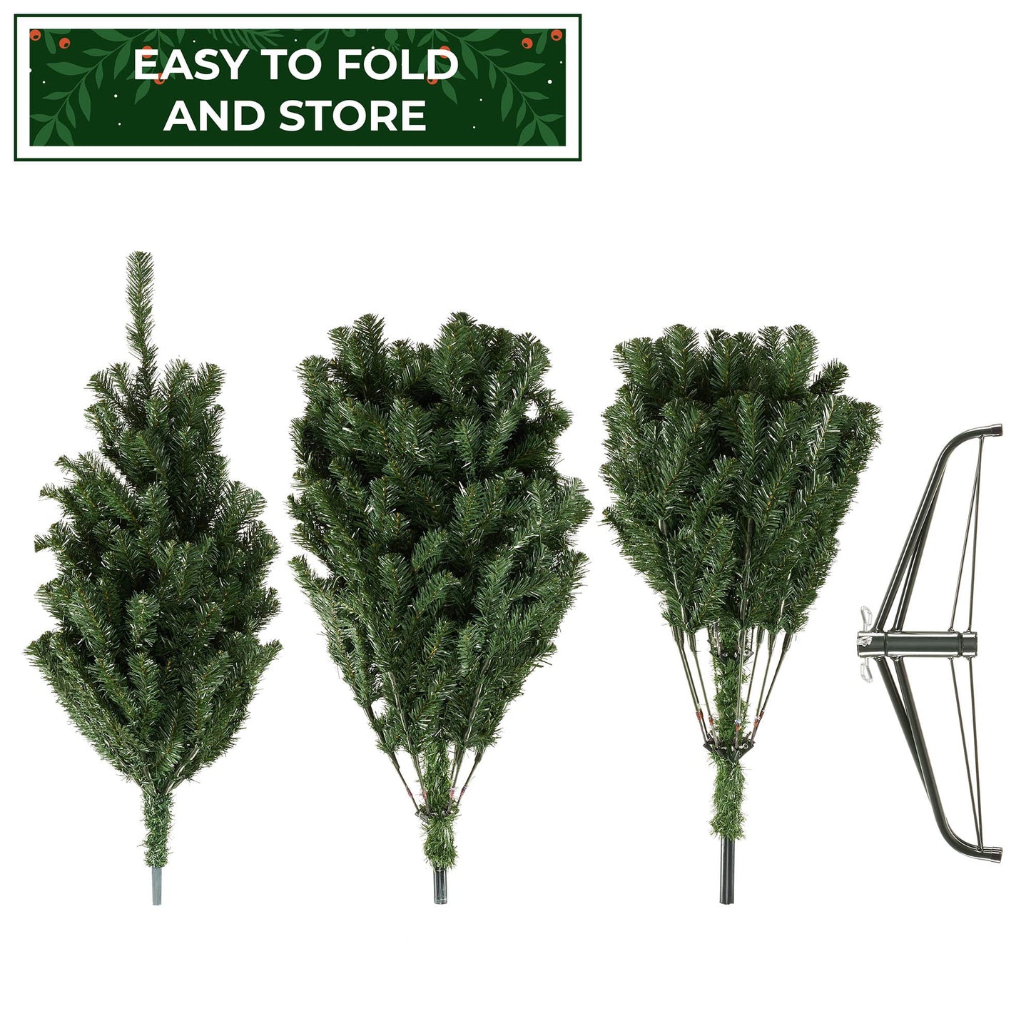 Casafield 9FT Realistic Green Spruce Artificial Holiday Christmas Tree with Sturdy Metal Stand