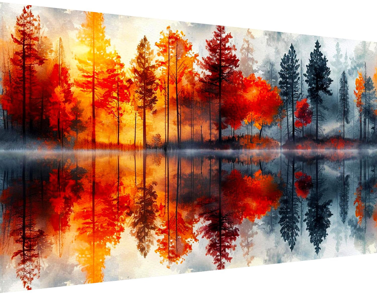 igoodom Large Diamond Painting, Landscape Large Diamond Art Kits for Adults, Full Drill Round Big Diamond Painting, DIY Gem Art and Crafts for Home Wall Decor Gift 27.5 X 15.7inch igoodom