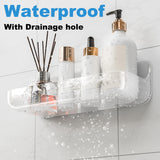 Kawfle Adhesive Shower Caddy, 2 Pack Acrylic Bathroom Shelves, No Drill Wall Mount Organizer Storage Shelf Kawfle