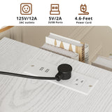 LIKIMIO Dresser 9 Drawer 63" W Long Wood Storage Chest of Drawers for Bedroom Living Room, Large Storage with Charging Station and Storage Bag, White LIKIMIO