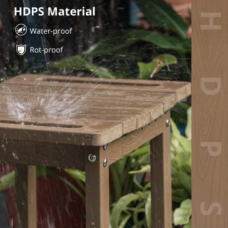 LUE BONA HDPS Shower Bench Seat with Shelf, Brown Shower Stool for Inside Shower Waterproof, Bath Shower Stool Chair for Spa Bathroom, Weather Resistant/Non-Slip/Handles/Indoor or Outdoor Us LUE BONA