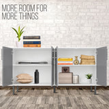 EconoHome Wood Buffet Cabinet with storage, Grey Wood Sideboard Cabinet with 4 Doors, Credenza for Living Room, Office, Kitchen, Dining Room, Bedroom, as a TV Stand or Cupboard Console Table EconoHome