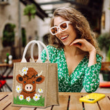 PUNICA Punch Needle Kits for Beginners with Highland Cow Pattern - Burlap Tote Bag for Adults & Kids, DIY Embroidery Starter Kit | Easy Craft Gifts (9x6.5x8.5 Inch) PUNICA