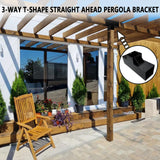 DEVALLEY 3-Way T-Shaped Pergola Brackets Kit,Woodwork Brackets with Screws for 4x4(Actual:3.5"x3.5") Wood Beams for Patio Pergola,Log Cabins,Gazebo W/Hardware (2Pack) DEVALLEY