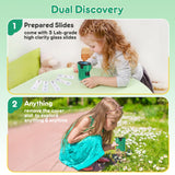 1000X Handheld Microscope for Kids 4K 2.0" Screen Rechargeable Mini Pocket Digital Microscopes w/Slides Kit Portable Edu Gift Age 4-6 8-12 Children Students (Green) BEBANG