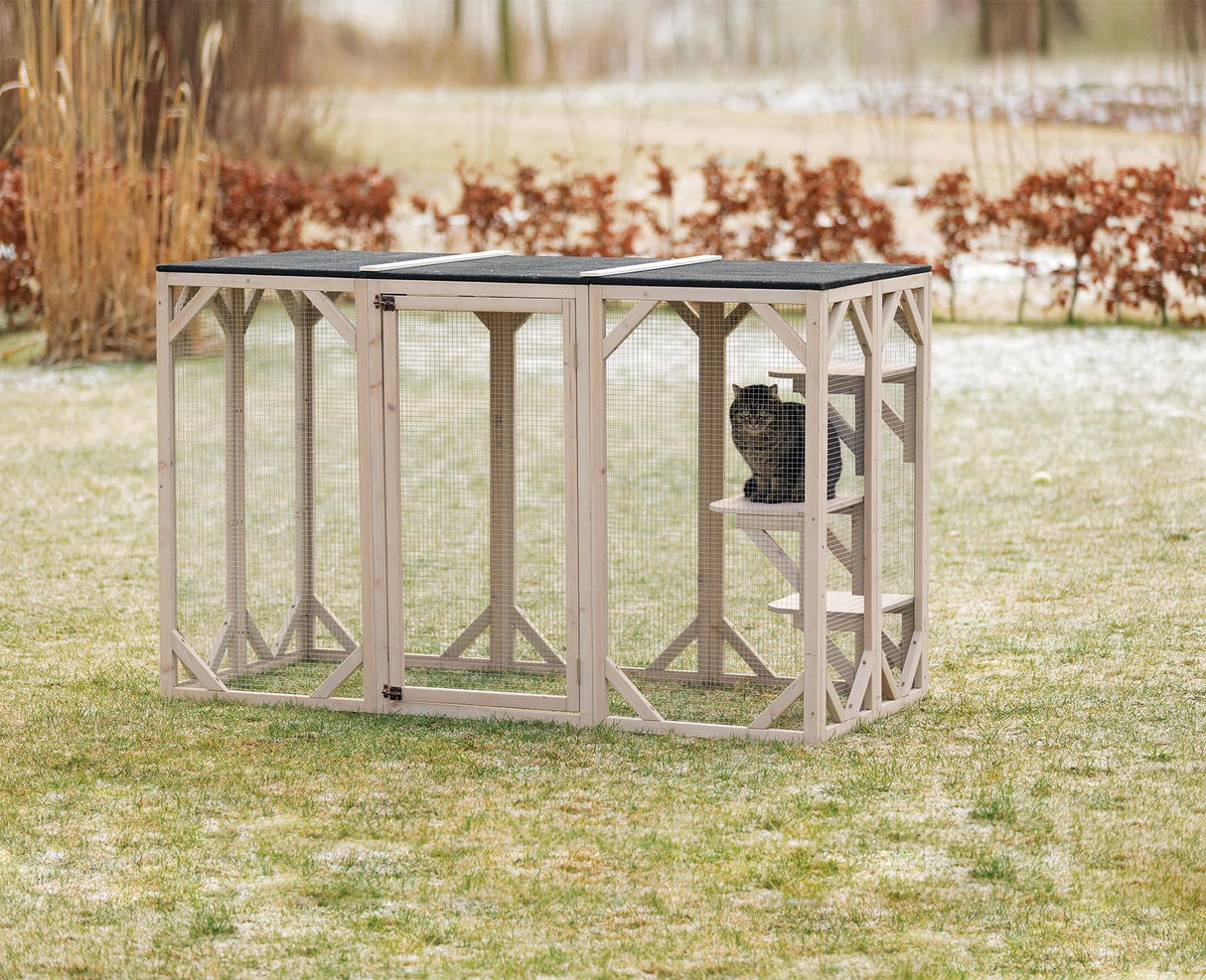 TRIXIE Outdoor Catio, Cat Enclosure with Roof, Large Cat Playpen with Platforms, Cat House, Cat Cage, Run TRIXIE