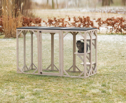 TRIXIE Outdoor Catio, Cat Enclosure with Roof, Large Cat Playpen with Platforms, Cat House, Cat Cage, Run