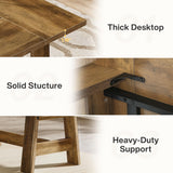 Tribesigns 70.47-Inch Executive Computer Desk, Farmhouse Home Office Desk with Large Tabletop, Industrial Study Writing Table Workstation Business Furniture, Rustic Brown Tribesigns