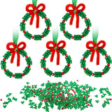 48 Sets Christmas Beaded Ornament Kit DIY Craft Bead Christmas Tree Hanging Decorations for Craft Wreath Holiday Party Xmas Tree Decor Gejoy