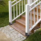 Voittozege 4 Pcs 4x4 Post Bracket Anchor Base, Deck Post Brackets Heavy Duty Wood Post Support Kit Black Powder Coated Heavy Fence Post for Wood Fence, Deck, Pergola and Mailbox Support Brackets Voittozege