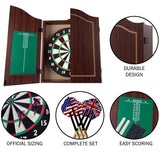 TG Dartboard Cabinet Set with Realistic Walnut Finish, brown, (15-DG910) Trademark Games
