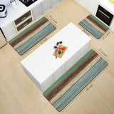 MAYHMYO Kitchen Rugs and Mats Set of 2 Teal Farmhouse Anti Fatigue Mat PVC Non Slip Retro Rustic Wood Texture Kitchen Mats for Floor,17.3 x 29 x 0.4 inch + 17.3 x 47 x 0.4 inch MAYHMYO