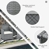 Tangkula 3 Pieces Patio Dining Set, Patiojoy Space-Saving PE Rattan Bistro Set with Tempered Glass Top Table and Cushioned Chairs, Outdoor Conversation Set for Garden, Backyard, Poolside, Porch Tangkula