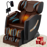 LetvbRFxy 2025 Massage Chair Full Body, Zero Gravity Shiatsu Massage Recliner Chair, 10 Fixed Rollers, Waist and Foot Heating, 6 Auto Mode, Touch Screen Controller, Gift for Family (Brown) LetvbRFxy