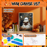 Reivworl Halloween Paint by Numbers Kit for Adults Beginners, Ghost Paint by Numbers, Adult Paint by Number Kits for Gifts and Home Wall Decor 16x20 Inch Reivworl