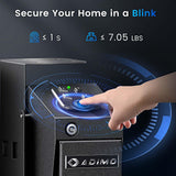 Gun Safe, Biometric Pistol Safe Fingerprint Quick Access Drop Down Single Mount Gun Safe with Keypad Lock and Key Lock, for Nightstand Wall Mount Bedside Desk Vehicle Bed ADIMO
