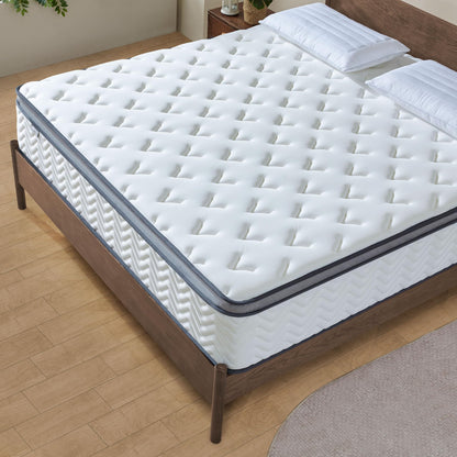 Lynnbery Queen Size Mattress, 12 Inch Hybrid Mattress with Memory Foam and Individual Pocket Springs for Motion Isolation, Pressure Relief, Medium Firm Feel, Mattress in a Box,60"*80"*12"