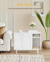 Hzuaneri Cat Litter Box Enclosure Enclosed, Hidden Litter Box Cabinet Furniture with Storage, Wooden Indoor Cat House Large, Modern End Table for Living Room Entryway, White CB01513W Hzuaneri