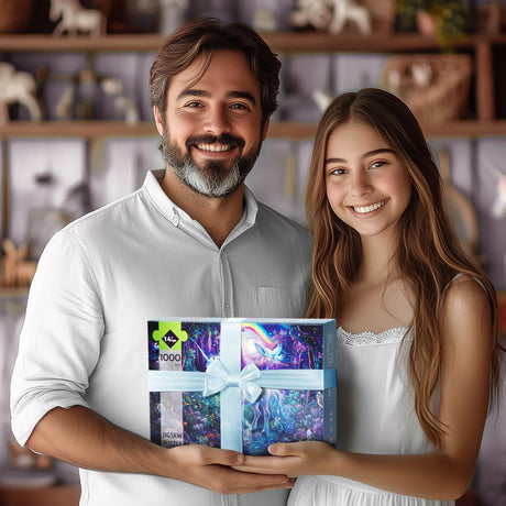 1000 Piece Puzzles for Adults,Glitter Unicorn Jigsaw Puzzle,Rainbow Forest Puzzles 1000 Pieces,Creative Games and Gifts Difficult Fantasy Puzzle Home Decor Toy for Adults (27.5"x19.6"), 1:1 Poster lamplig