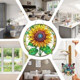 SKRYUIE Hanging Diamond Art Kits for Adults Pendant Sunflower, Special Shaped Crystal DIY Diamond Painting Kit, Acrylic Board Wreath Pendants Double Sided, Home Decor 7.6 x 7.6 Inch SKRYUIE