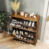 susici Shoe Storage Cabinet with 2 Flip Drawers for Entryway, Slim Freestanding Shoe Cabinet Organizer, Narrow Shoe Rack Cabinet with Metal Legs, Farmhouse Hidden Shoe Cabinet for Entrance Hallway susici