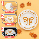 Tulip Food Safe Plate Set Bake at Home Ceramic Painting Kit, 4 fl oz, White Tulip