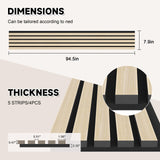 POHARE 4 Pack Wood Slat Wall Wood Paneling,95 x 8 in Soundpoof Wooden Engineered Wood Slat Wall Panels,Stylish Acoustic Wall Panels for Interior Wall Decor with Felt Backing,Natural POHARE