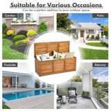 FANTASK 47 Gallon Acacia Wood Deck Box: Stylish Outdoor Storage & Seating Solution FANTASK