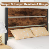 Lifezone Twin Bed Frame with Headboard and Footboard, Metal Twin Bed Frame with Under-Bed Storage, All-Metal Support System, No Box Spring Needed, Easily Assemble, Vintage Brown Lifezone