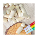 75 Pieces Wood Peg Dolls Unfinished Wooden People Craft Blank Family Figures 5/8 x 1-3/4 inch Cregugua