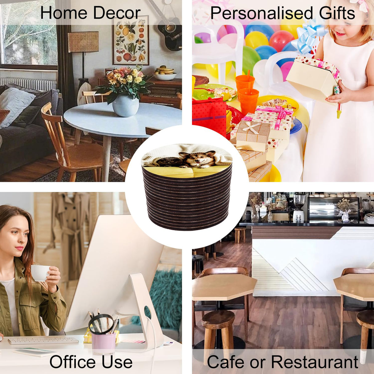 30 Pcs 4 Inch Round MDF Sublimation Coasters, Blanks MDF Sublimation Coasters, and Water-Resistant MDF Material with Non-Slip Cork Backing, Hardboard Cork Coasters by KUKLIPJIM KUKLIPJIM