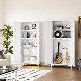 Fesbos Metal Storage Cabinet-61” Tall Steel File Cabinets with Doors and 4 Adjustable Shelves-White Steel Storage Cabinet for Home,Kitchen, School, Office, Garage Fesbos