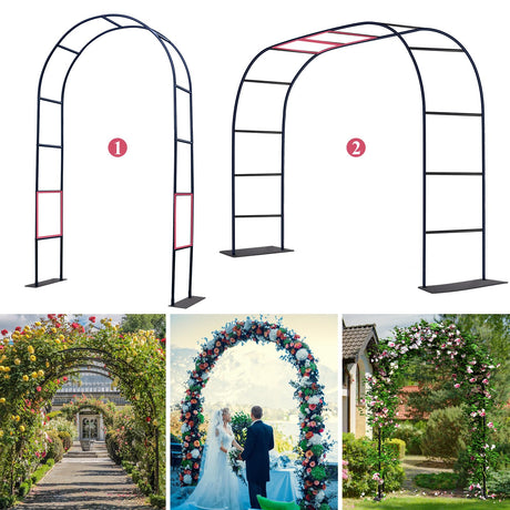 Thickened Tube Garden Arch Trellis - 4.6ft Wide x 7.9ft High or 7.6ft Wide x 6.4ft High - Garden Trellis for Climbing Plants, Stable Garden Arbor, Wedding Arch Decorations, Birthday Party Decoration Ttootle