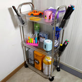 TENBOAT Narrow Places 3 Tier Transparent Bathroom Rolling Storage Cart Clear Toilet Side Storage Shelf Tight Spaces Organizer Rack Mobile Shelving Unit with Wheels Utility Cart (Mini Size) TENBOAT
