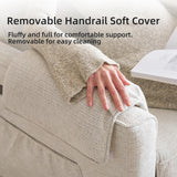 Rhevoy Oversized Power Recliner Chair, 26" Extra Wide Swivel Rocker Recliner with Adjustable Headrest, Chenille Glider Rocking Nursery Chair with Overstuffed Armrest, USB Ports, White Rhevoy