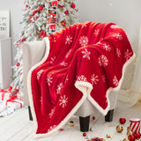 Touchat Red Sherpa Christmas Throw Blanket, Fuzzy Fluffy Soft Cozy Blanket, Fleece Flannel Plush Microfiber Blanket for Couch Bed Sofa (50" X 60",Red Snowflake) Touchat