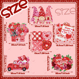 Chiisong 6 Pcs Valentine's Day Diamond Painting Glow in The Dark Diamond Art Painting Kits Flower Truck Wreath Love Gnome Tree Hanging Ornaments for DIY Holiday Decoration Gift Chiisong